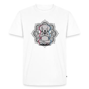 Labrador Yoga - Männer Premium Bio T-Shirt - Weiß - Vorne - Nico (187cm)
