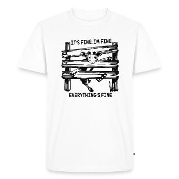 C’est bien je vais bien tout va bien vache - T-shirt Premium bio Homme - blanc - Devant - Nico (187cm)