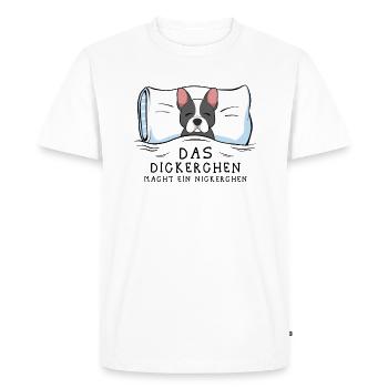 Fat makes a nap Bulldog - Men's Premium Organic T-Shirt - white - Front - Nico (187cm)