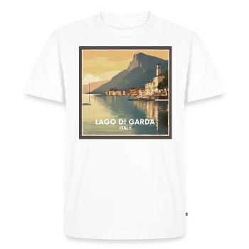 Affiche Vintage Lac de Garde - T-shirt Premium bio Homme - blanc - Devant - Nico (187cm)