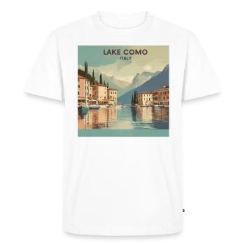 Affiche Vintage Italie Lac de Côme - T-shirt Premium bio Homme - blanc - Devant - Nico (187cm)