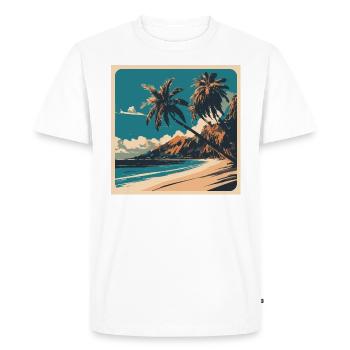 Palm Tree Magic : Chemise de plage pour les vibrations estivales » - T-shirt Premium bio Homme - blanc - Devant - Nico (187cm)