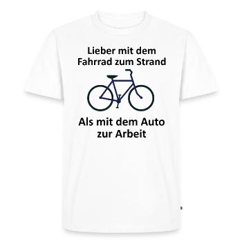 Vélo - T-shirt Premium bio Homme - blanc - Devant - Nico (187cm)