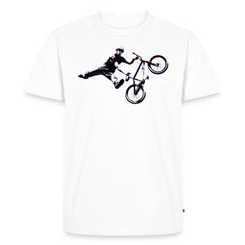 BMH DIRT JUMP INDIAN AIR SIÈGE GRAHOUETTE SILHOUETTE - T-shirt Premium bio Homme - blanc - Devant - Nico (187cm)