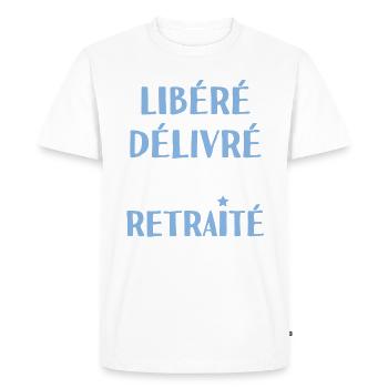 personnalisé pour retraite - T-shirt Premium bio Homme - blanc - Devant - Nico (187cm)