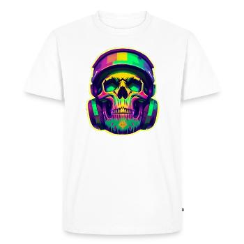 Colorful bearded skull - Men's Premium Organic T-Shirt - white - Front - Nico (187cm)