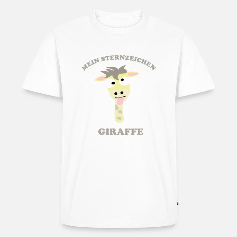 Mein Sternzeichen Giraffe - Männer Premium Bio T-Shirt - Weiß
