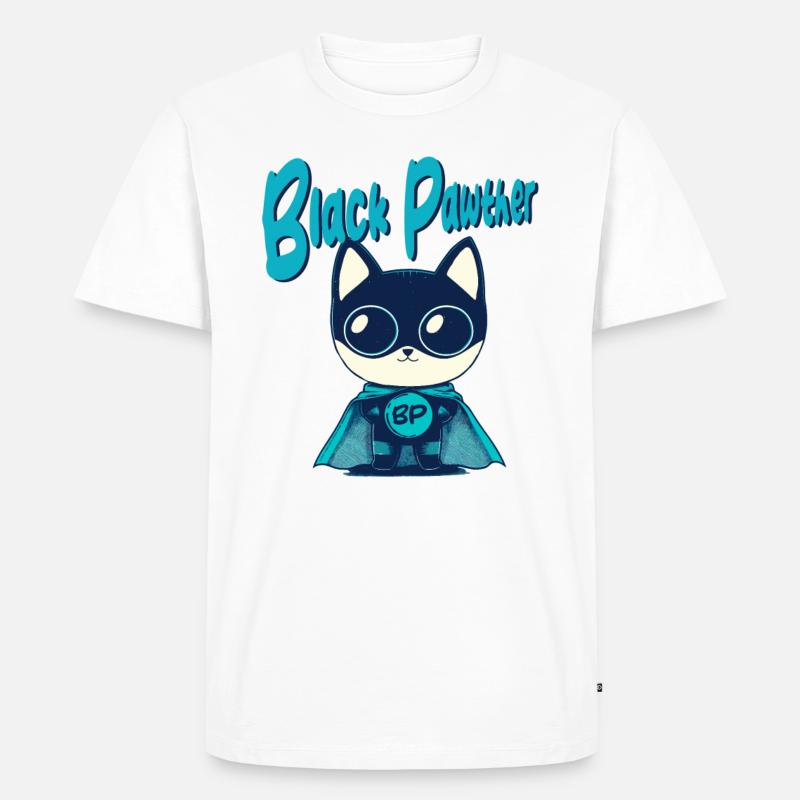 Katze als Superheld - Männer Premium Bio T-Shirt - Weiß