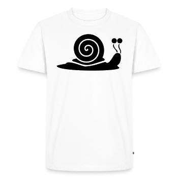 Escargot avec coquille d’escargot - T-shirt Premium bio Homme - blanc - Devant - Nico (187cm)