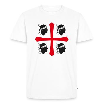 Sardaigne Drapeau Sardinia Drapeau Sardegna Italie - T-shirt Premium bio Homme - blanc - Devant - Nico (187cm)