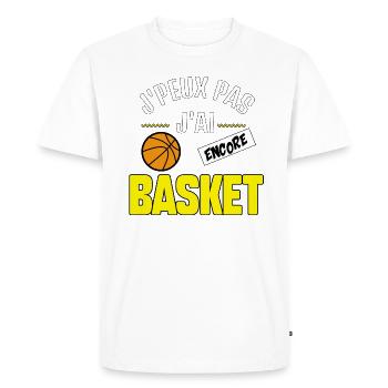 J’peux pas j’ai BASKET - T-shirt Premium bio Homme - blanc - Devant - Nico (187cm)