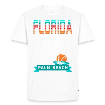 Florida USA - Palm Beach - T-shirt Premium bio Homme - blanc - Devant - Nico (187cm)