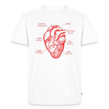 Parties du cœur - T-shirt Premium bio Homme - blanc - Devant - Nico (187cm)