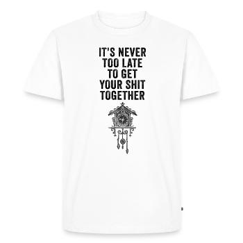 Positive Inspiration Men Women Funny Wall Clock - Men's Premium Organic T-Shirt - white - Front - Nico (187cm)
