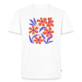 Décor floral. Personnalisable - T-shirt Premium bio Homme - blanc - Devant - Nico (187cm)