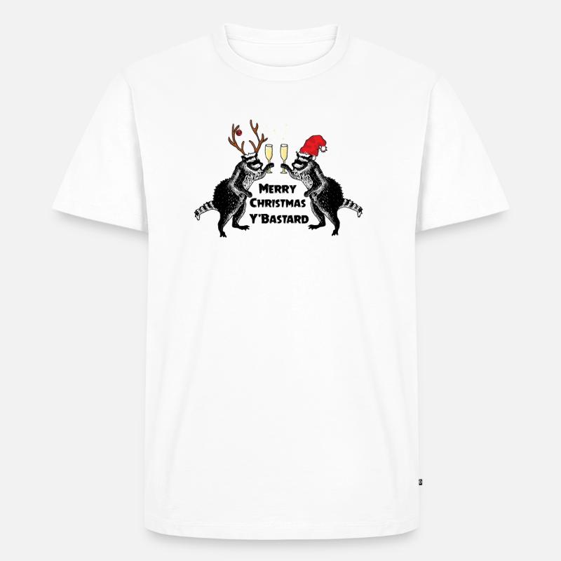 Weihnachts-Waschbären - Männer Premium Bio T-Shirt - Weiß