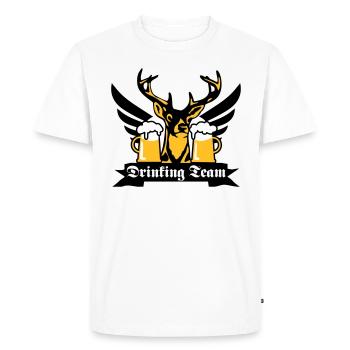 176 Super cerf drink team aile bière - T-shirt Premium bio Homme - blanc - Devant - Nico (187cm)