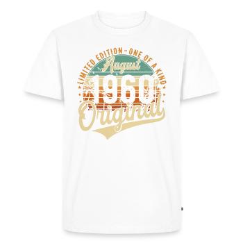 Août 1960 Vintage Anniversaire Rétro - T-shirt Premium bio Homme - blanc - Devant - Nico (187cm)