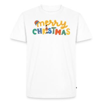 MERRY CHRISTMAS - T-shirt Premium bio Homme - blanc - Devant - Nico (187cm)