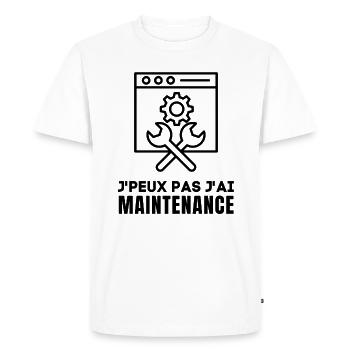 Maintenance informatique - T-shirt Premium bio Homme - blanc - Devant - Nico (187cm)