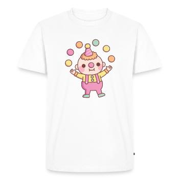 Mignon clown Jongleur Boules de jonglerie colorées - T-shirt Premium bio Homme - blanc - Devant - Nico (187cm)