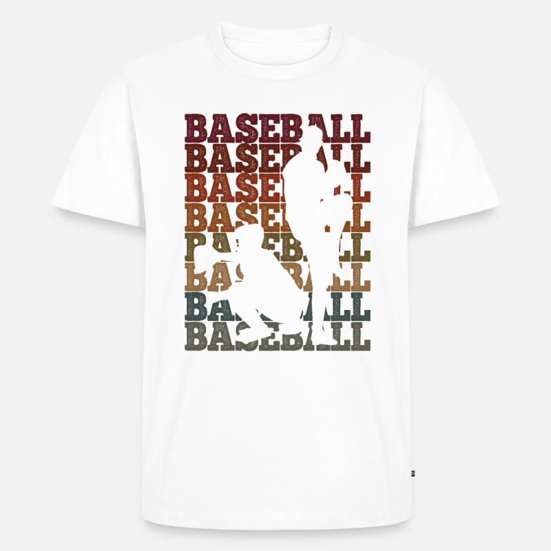 Baseball - Männer Premium Bio T-Shirt - Weiß