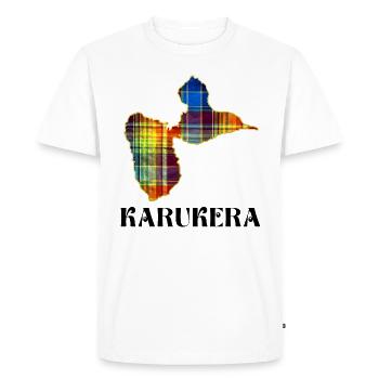 Une Ile karukera La Belle Guadeloupe Madras - T-shirt Premium bio Homme - blanc - Devant - Nico (187cm)