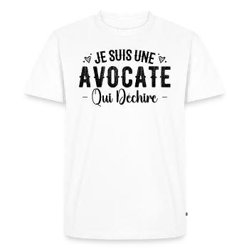 Je Suis Une Avocate Qui Déchire - T-shirt Premium bio Homme - blanc - Devant - Nico (187cm)