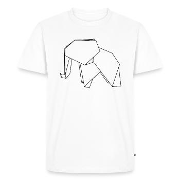 Origami Elephant - T-shirt Premium bio Homme - blanc - Devant - Nico (187cm)