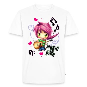 La musique c'est la vie - T-shirt Premium bio Homme - blanc - Devant - Nico (187cm)