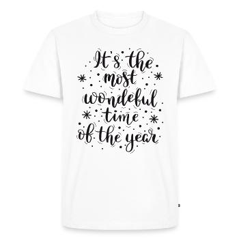 Most wonderful time Xmas Weihnachten Christmas - Men's Premium Organic T-Shirt - white - Front - Nico (187cm)