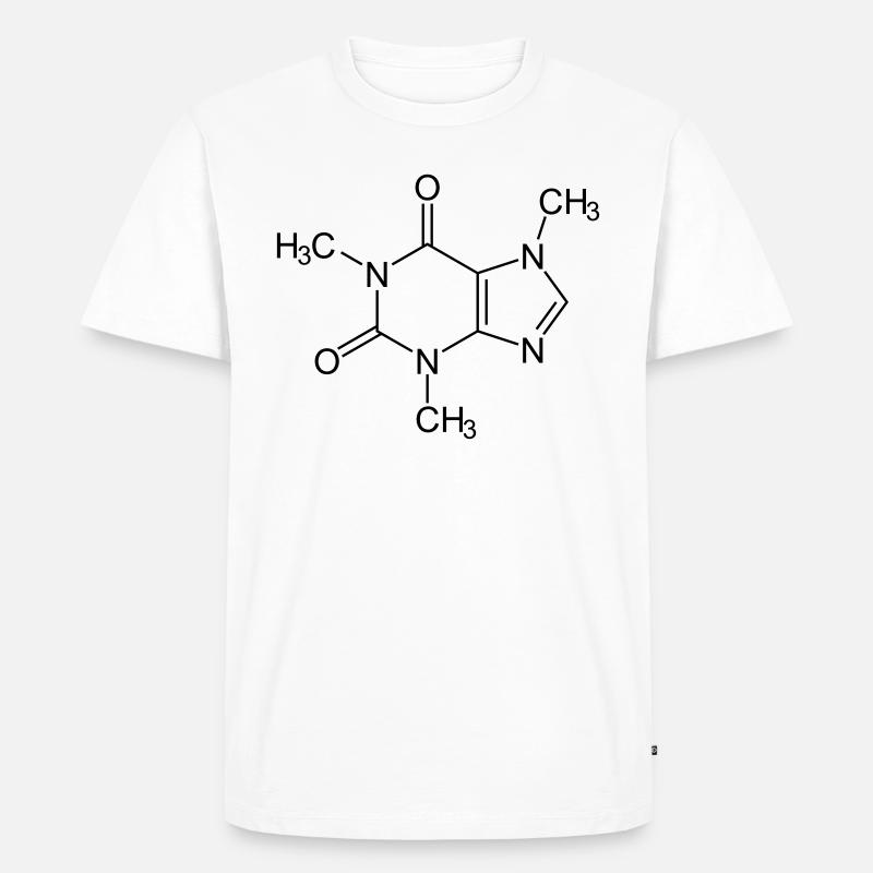 Formule structurelle caféine/théine - T-shirt Premium bio Homme - blanc