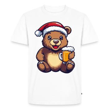 Bear Beer Xmas Christmas - Men's Premium Organic T-Shirt - white - Front - Nico (187cm)