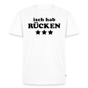 Isch hab Rücken + 3 Sterne 1c / Ich habe Rücken - Männer Premium Bio T-Shirt - Weiß - Vorne - Nico (187cm)