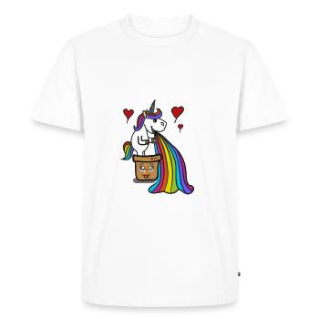 Mr. Cacaful - Men's Premium Organic T-Shirt - white - Front - Nico (187cm)