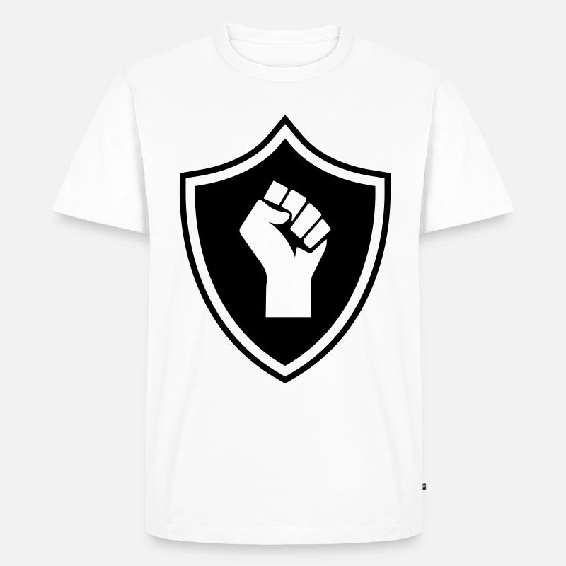Hand Wappen - Männer Premium Bio T-Shirt - Weiß