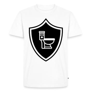 Armoiries des toilettes WC - T-shirt Premium bio Homme - blanc - Devant - Nico (187cm)