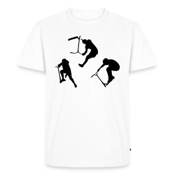 Trottinette freestyle trottinette acrobatique - T-shirt Premium bio Homme - blanc - Devant - Nico (187cm)