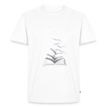 APPRENDRE DES LIVRES - T-shirt Premium bio Homme - blanc - Devant - Nico (187cm)