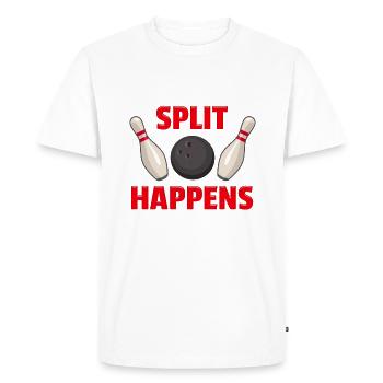 Split happens ! T-shirt de bowling amusant pour bowler - T-shirt Premium bio Homme - blanc - Devant - Nico (187cm)