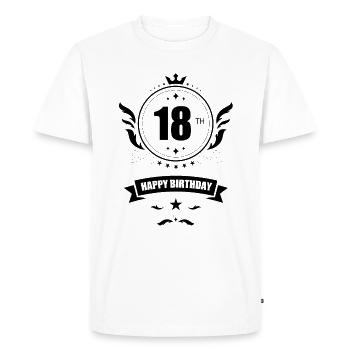 Joyeux 18e anniversaire - 18e anniversaire - T-shirt Premium bio Homme - blanc - Devant - Nico (187cm)