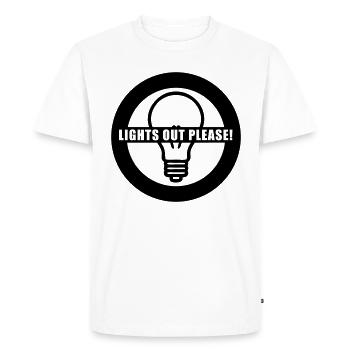 Lumière de la lampe Éteignez | COULEUR MODIFIABLE - T-shirt Premium bio Homme - blanc - Devant - Nico (187cm)