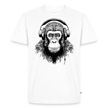 Chita le singe audiophile - T-shirt Premium bio Homme - blanc - Devant - Nico (187cm)