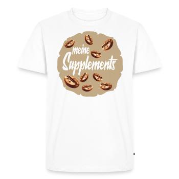 Les grains de café sont mes compléments - T-shirt Premium bio Homme - blanc - Devant - Nico (187cm)