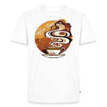 Coffee time - Men's Premium Organic T-Shirt - white - Front - Nico (187cm)