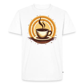 Café tasse à café vintage café du matin - T-shirt Premium bio Homme - blanc - Devant - Nico (187cm)