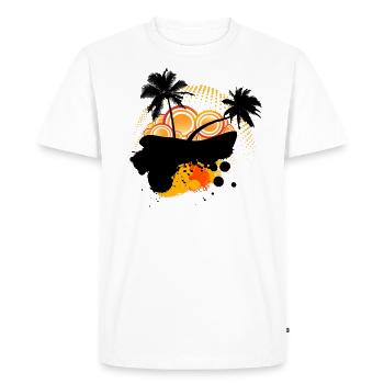 Coucher de soleil Lever du soleil - T-shirt Premium bio Homme - blanc - Devant - Nico (187cm)