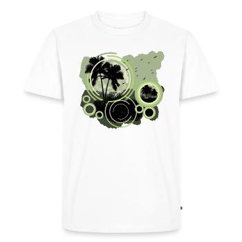 Coucher de soleil Soleil Été - T-shirt Premium bio Homme - blanc - Devant - Nico (187cm)