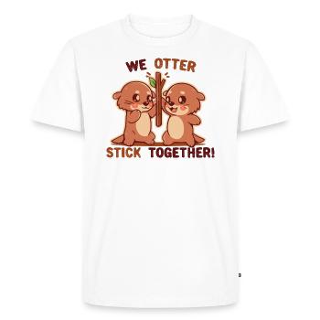 We OTTER stick together - Men's Premium Organic T-Shirt - white - Front - Nico (187cm)