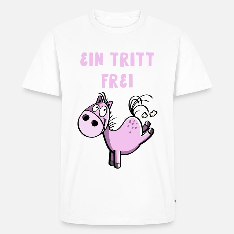 Ein Tritt Frei Pferdchen - Männer Premium Bio T-Shirt - Weiß